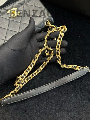 Chanel 21P Quilted Black Gold Chain Shoulder Bag