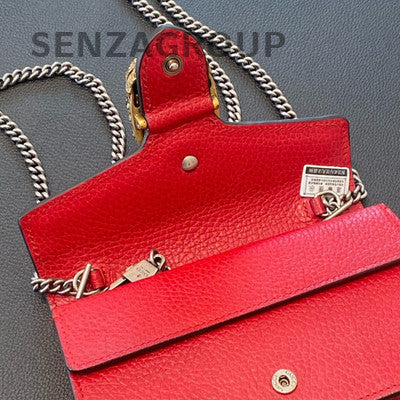 Gucci Dionysus Mini Bag Red Silver Chain Crossbody Women's Classic