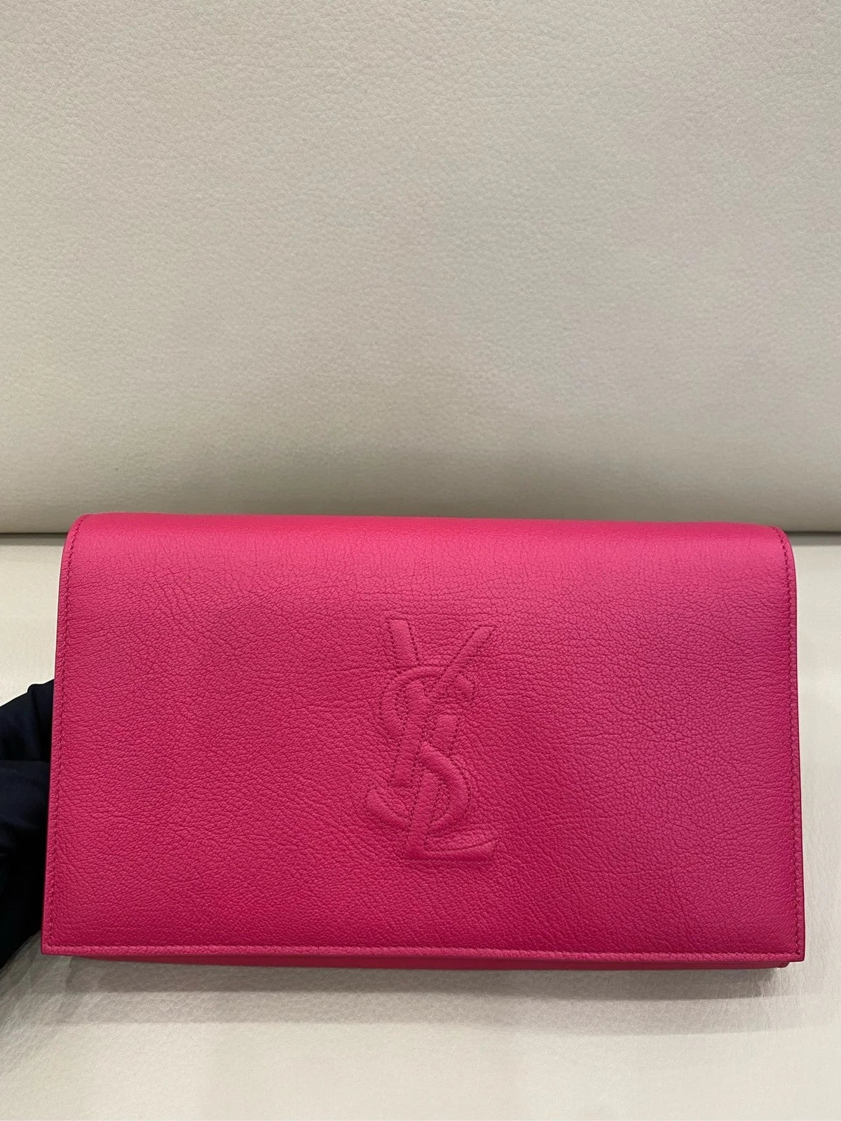 YSL Embossed Leather Chain Crossbody Bag For Women