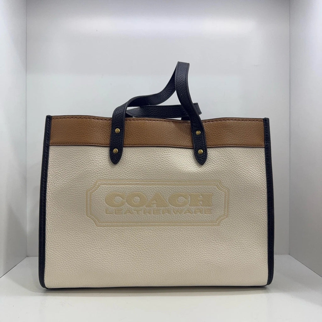 Coach Field 30 Embossed Logo Leather Tote Bag For Women