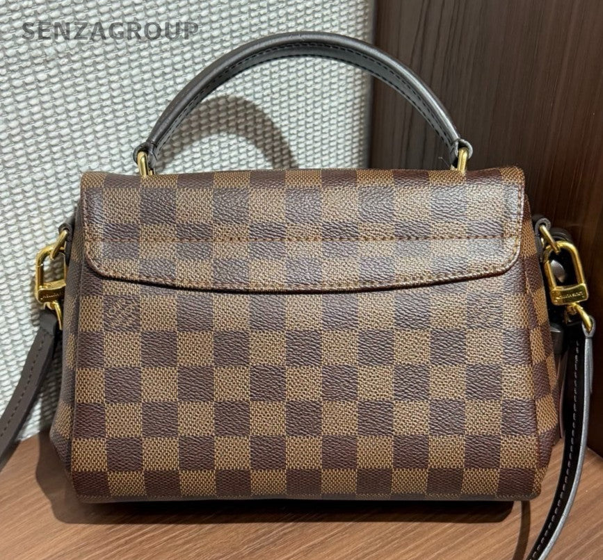 Louis Vuitton Croisette 2Way Brown Gold Top Handle Bag Crossbody Used Women