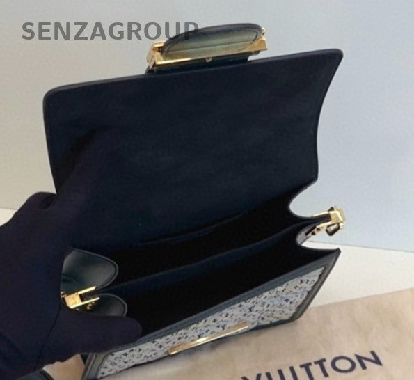 Louis Vuitton Dauphine Mini Shoulder Bag Crossbody Green Gold Women Classic