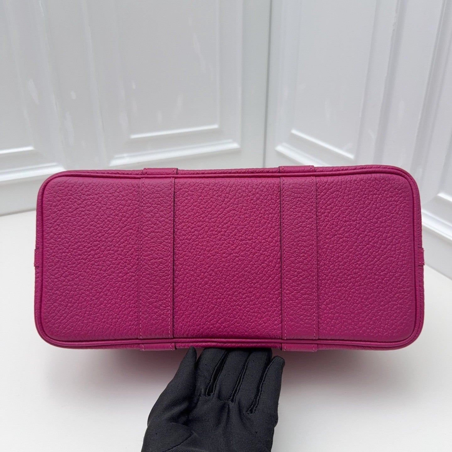 Hermes Garden Party30 Top Handle Bag Purple Silver Used Women Classic