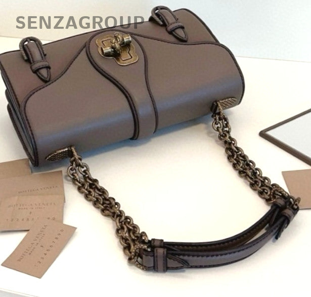 Bottega Veneta City Kont All-Leather 2ways Crossbody Shoulder Bag Women Gray