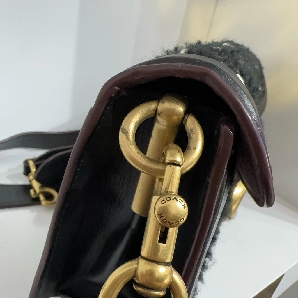 COACH Tabby 26 Woven Black Women's Shoulder Crossbody Handbag