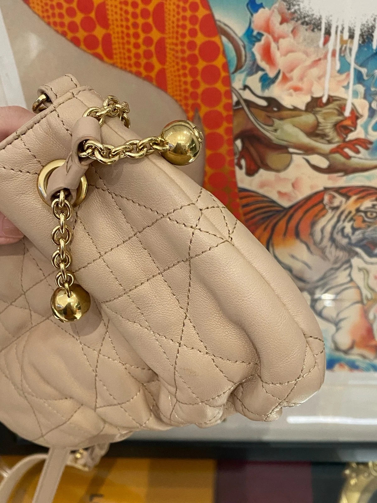 Dior Ammi Small Drawstring Bucket Bag Gold Hardware For Women