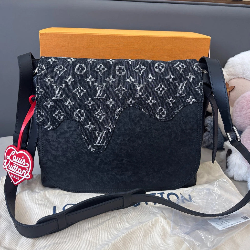 Louis Vuitton × Nigo Besace Tokyo Denim Monogram Shoulder Crossbody Black SHW