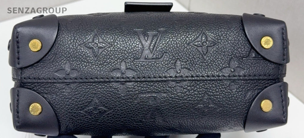Louis Vuitton Petite Malle Top Handle Shoulder Crossbody Bag Black Women