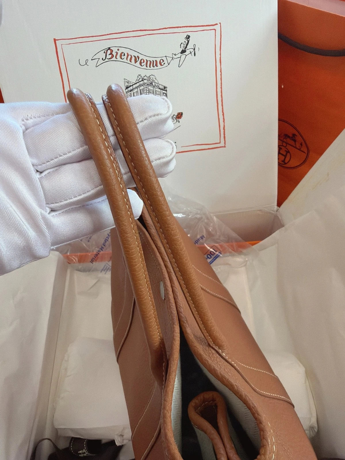 Excellent Hermes Garden Party30 Tote Brown Handbag Silver Hardware