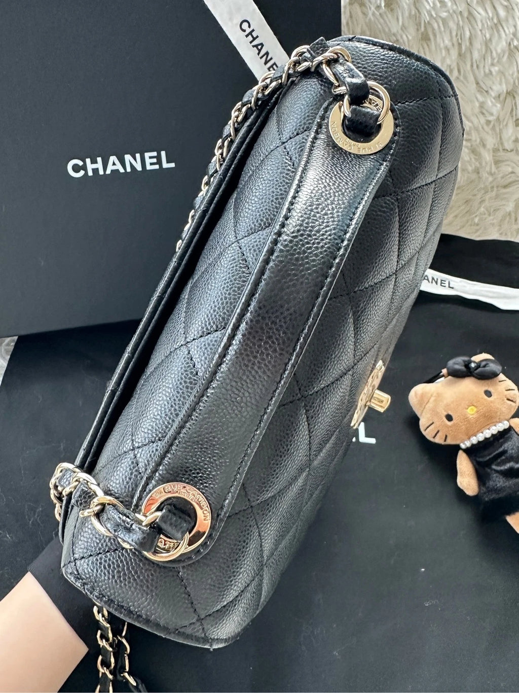 CHANEL Medium Calfskin Top Handle Messenger Bag For Women