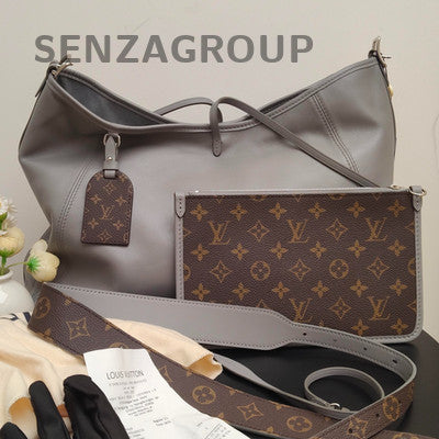 Louis Vuitton Cargo Carryall Grey Silver Lambskin Medium Shoulder Bag