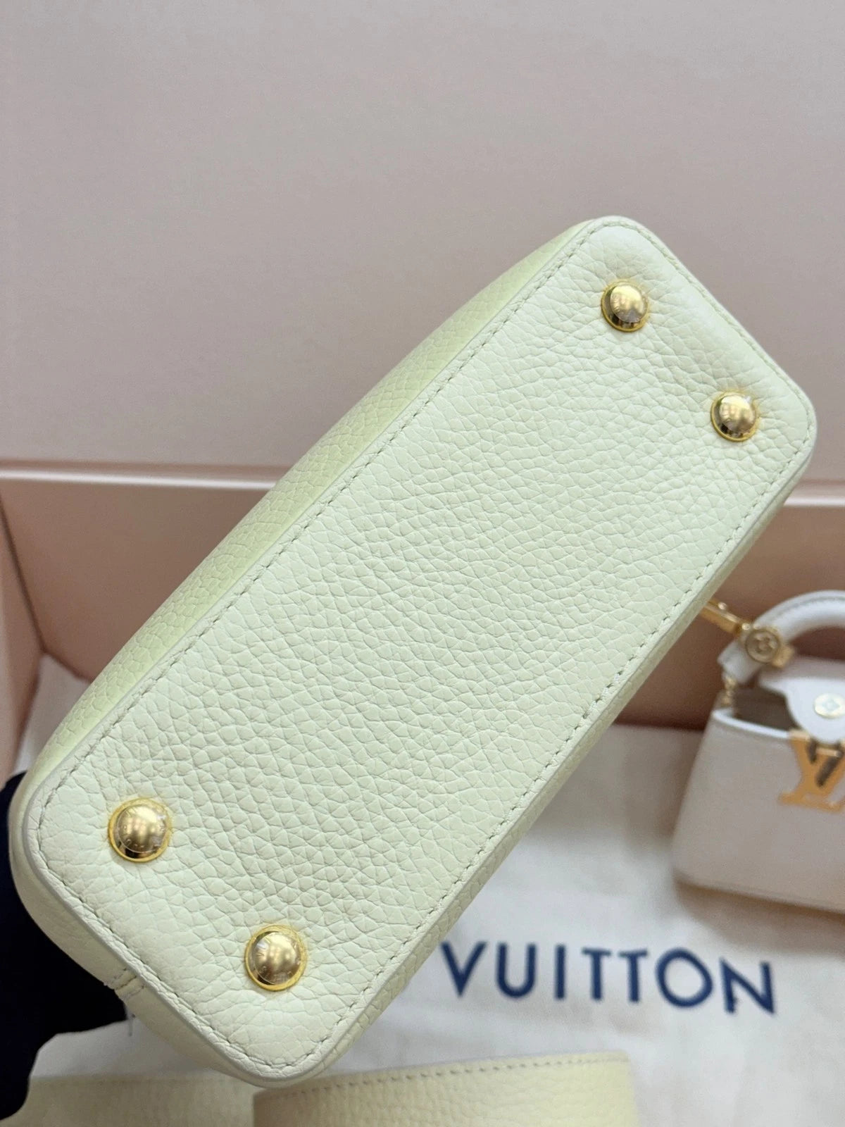 Louis Vuitton Yellow Mini Capucines 2-in-1 Calfskin Top Handle Bag For Women