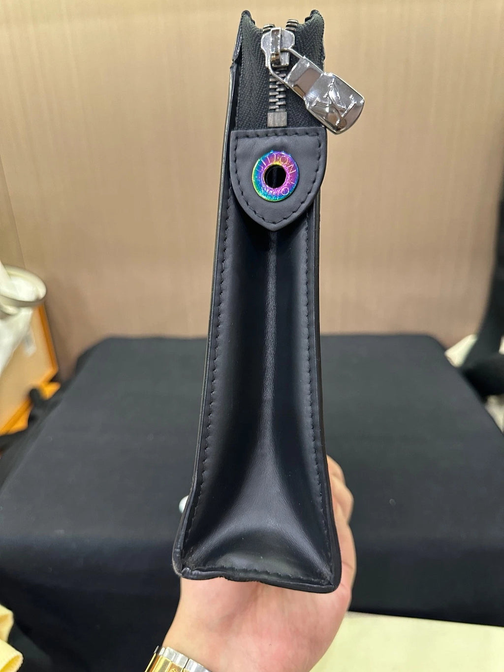 Louis Vuitton x Fragment Black Canvas Clutch For Women
