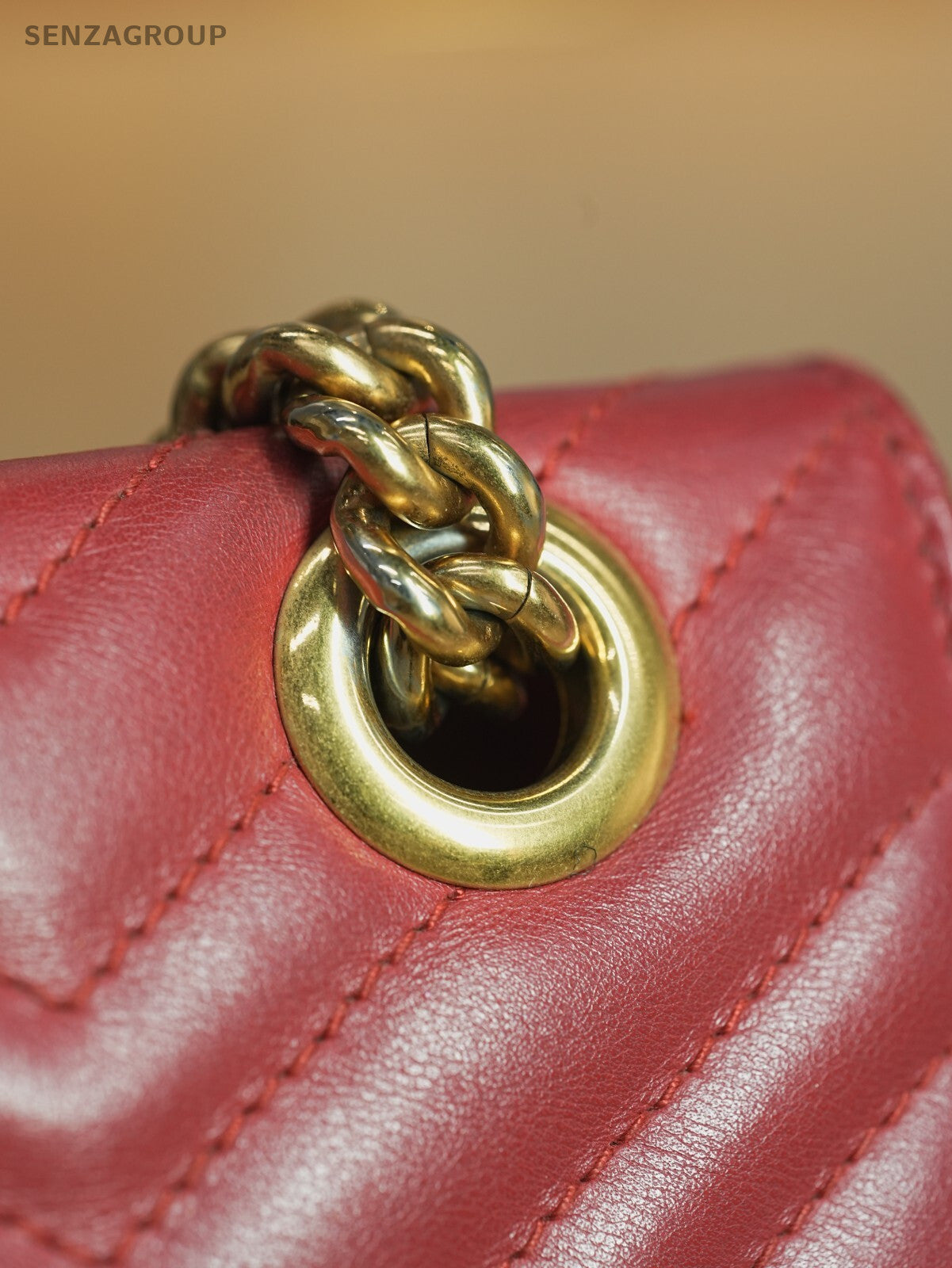 GUCCI Marmont Red with gold Crossbody Shoulder bag