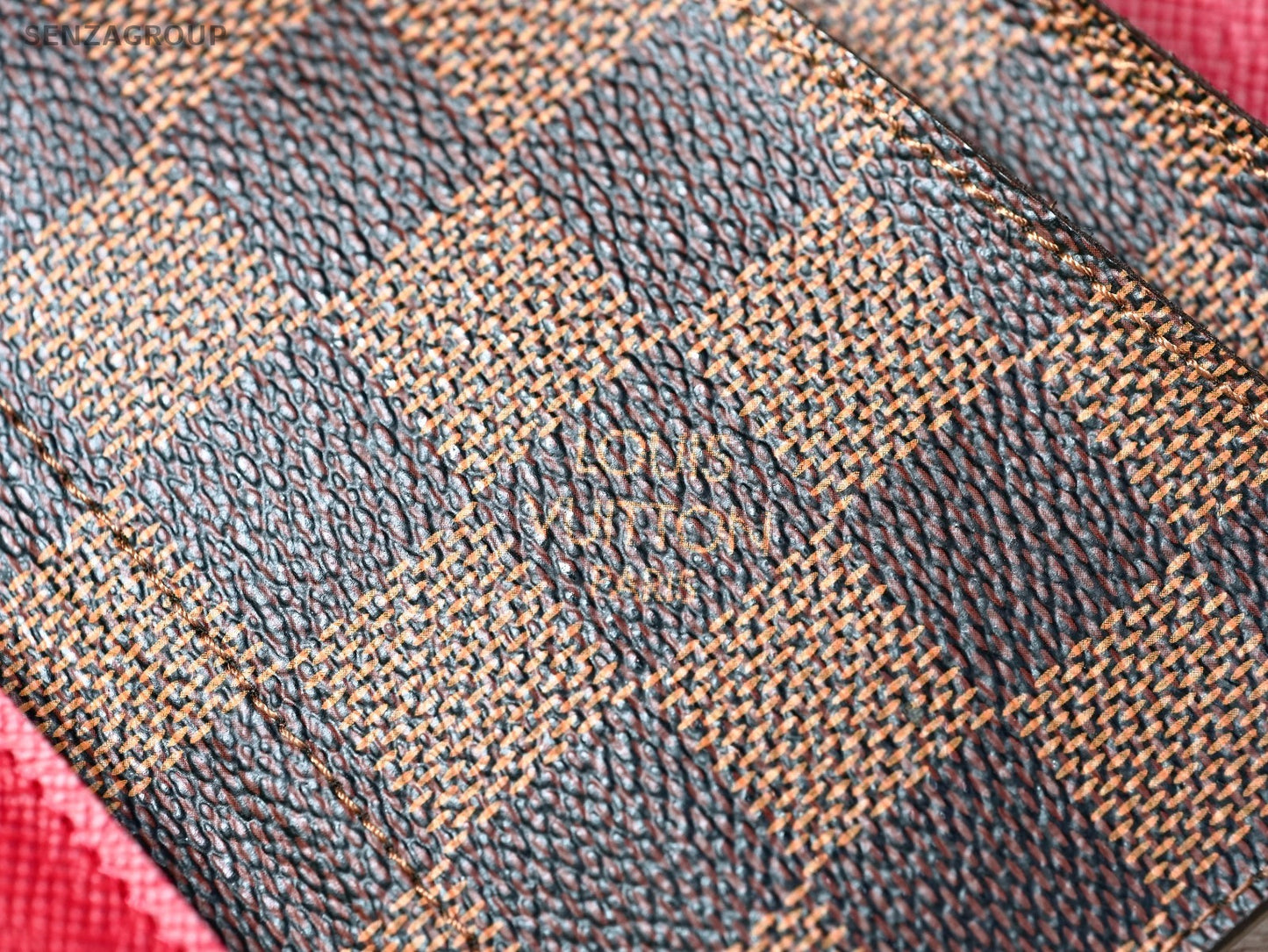 Louis Vuitton Damier Portefeuille Wallet  Brown Red Interior
