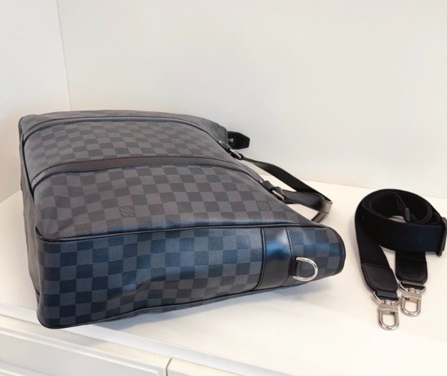 Louis Vuitton Tadao Top Hanlde Shoulder Bag Black Unisex Adults