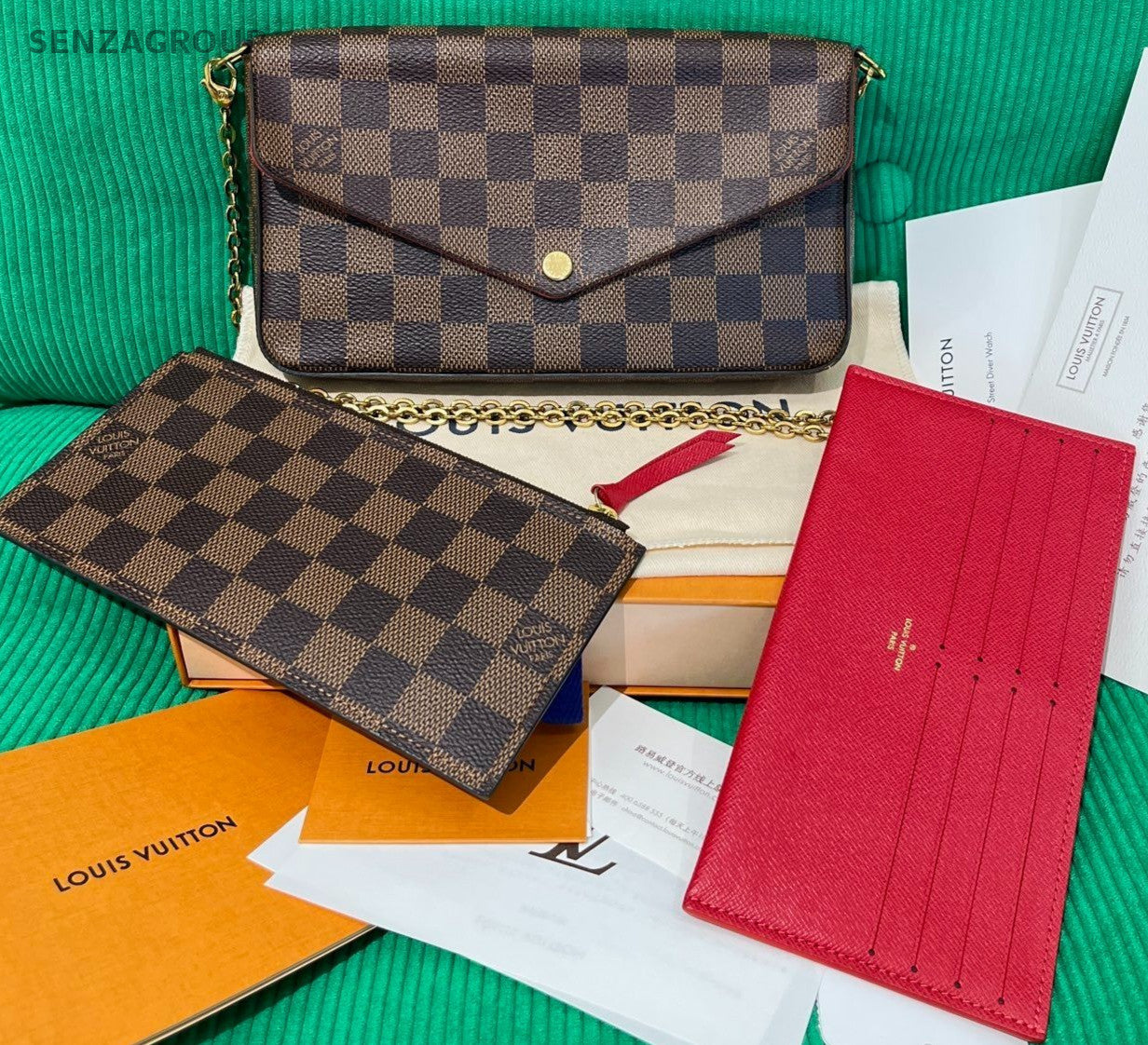 Louis Vuitton Damier Ebene Shoulder Crossbody Bag Brown Women