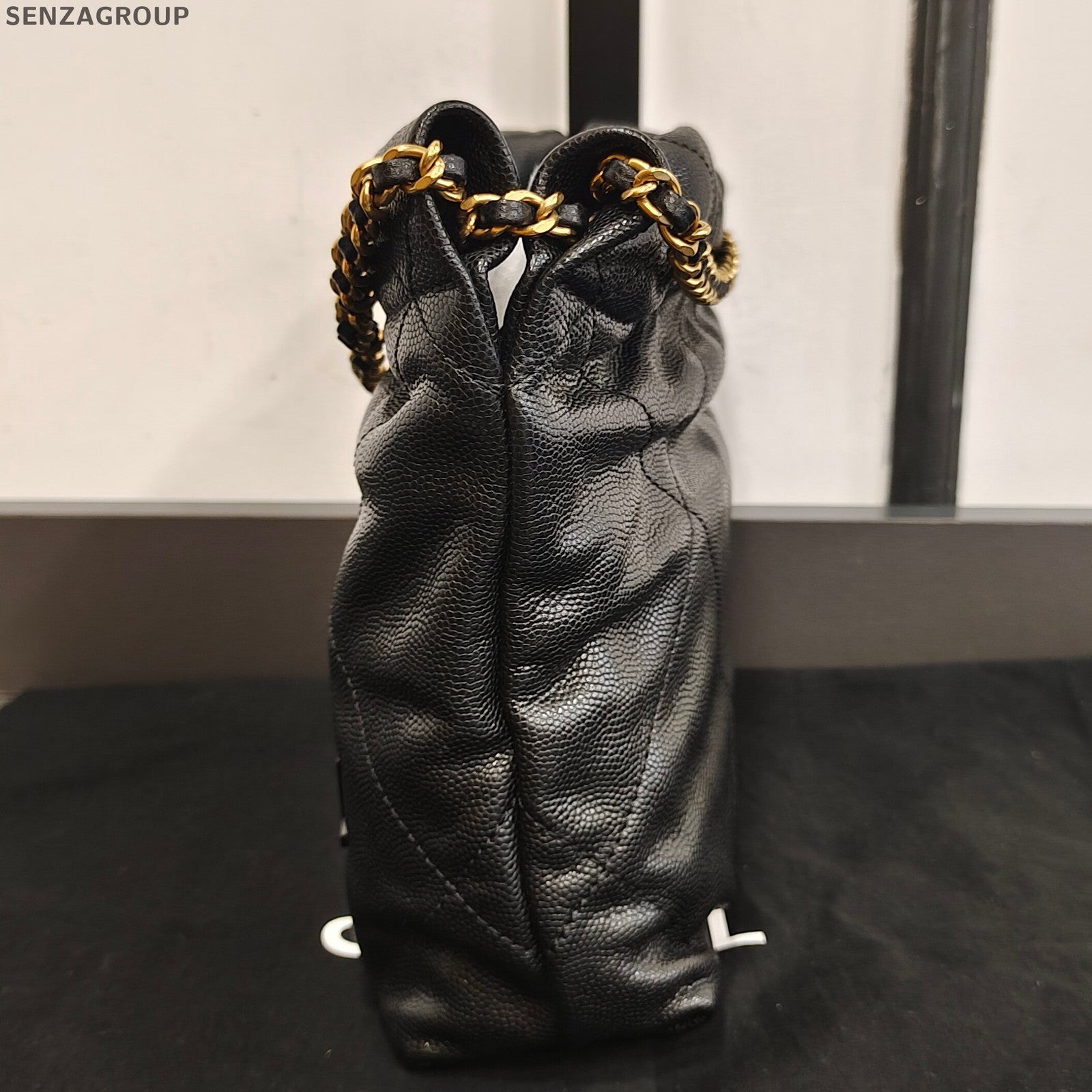 Chanel 22 Bag Mini Black Gold Chain Shoulder Bag Quilted Classic