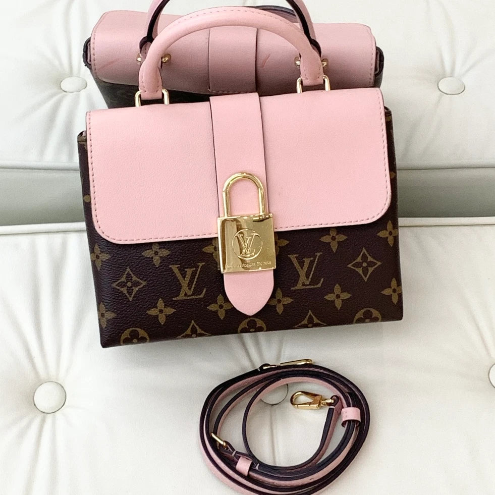 Louis Vuitton Locky BB Calfskin Monogram Top Handle Crossbody Bag Pink Women S