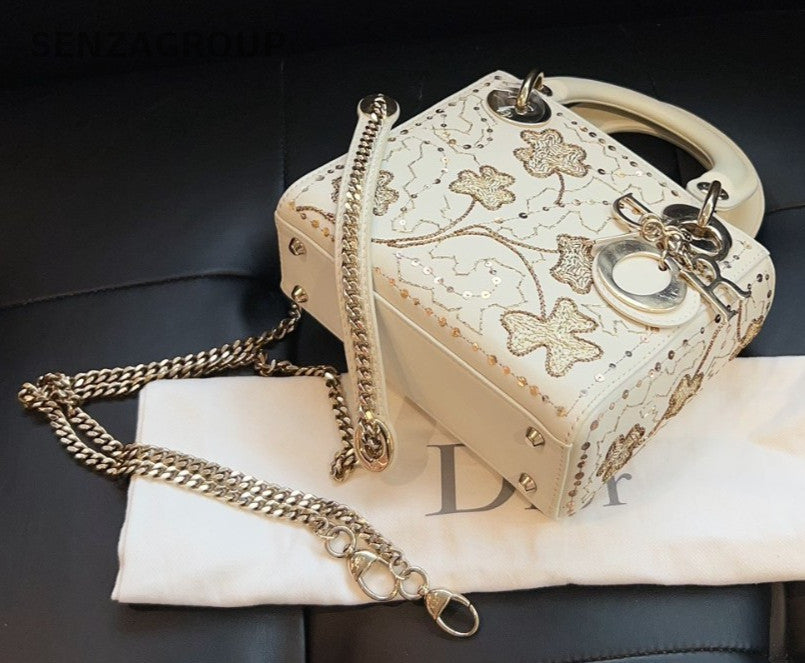 Christian Dior Lady Embroidery Limited Edition Top Handle bag Almost Brand NEW