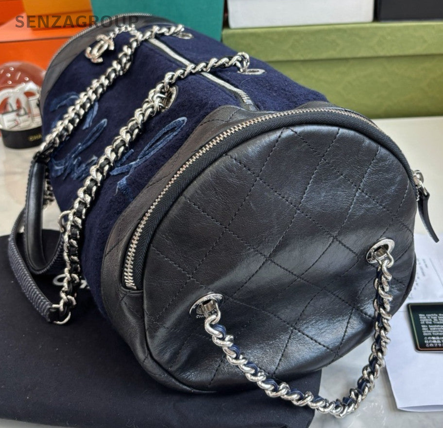 CHANEL Burger Series Top Handle bag Limited Edition Women Black Blue