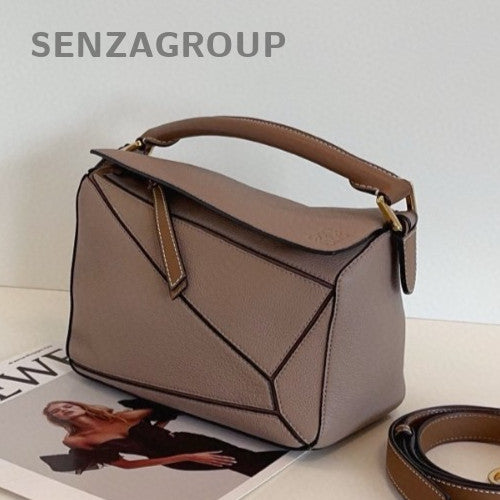 Loewe Puzzle PM Shoulder Bag Crossbody Brown Gold Women Classic
