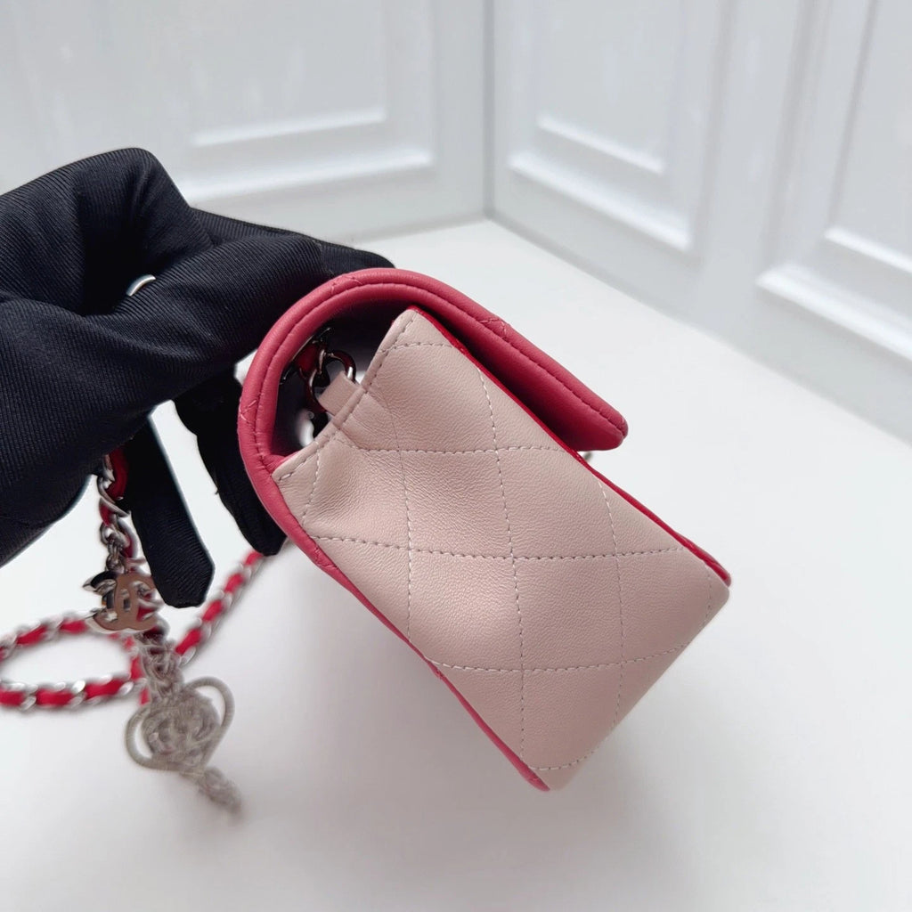 Chanel Classic Flap MINI Chain Shoulder Crossbody Bag RED Women Classic