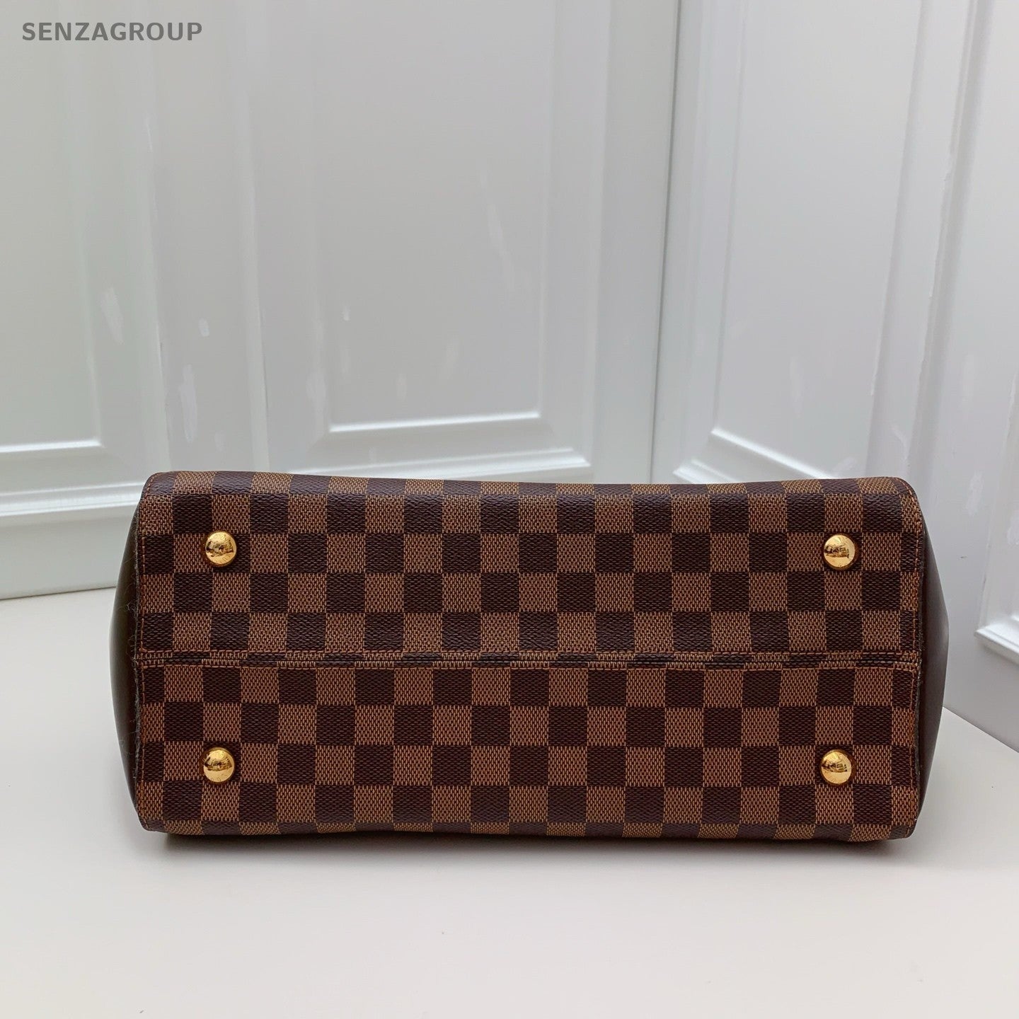 Louis Vuitton Damier Ebene Top Handle 2way Shoulder Handbag Brown