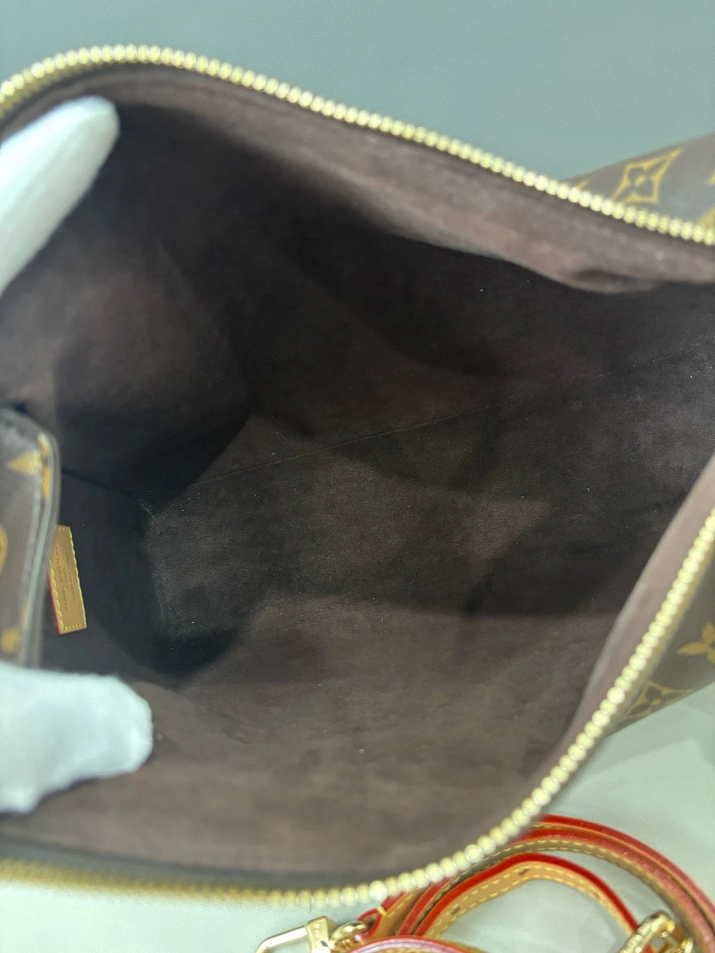 Chip Version Louis Vuitton Side Trunk GM Monogram Canvas Handbag Crossbody Gold