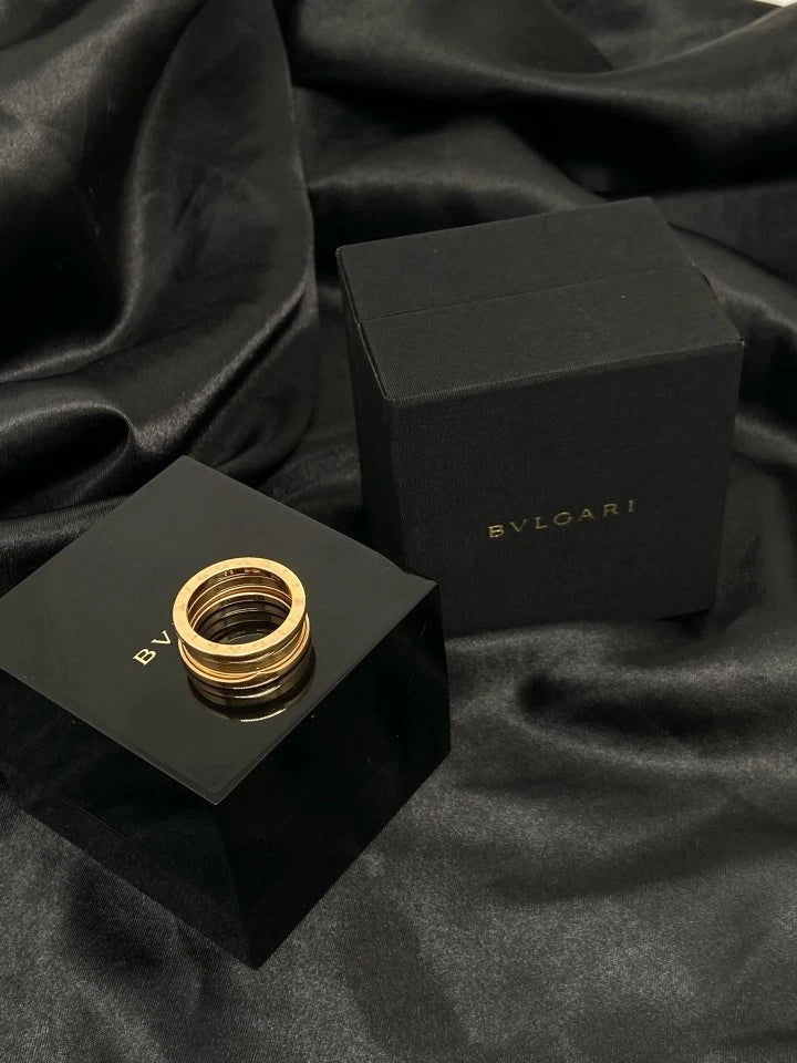 Bvlgari B. Zero1 18k Rose Gold 3 Band Ring EU56/US7.5