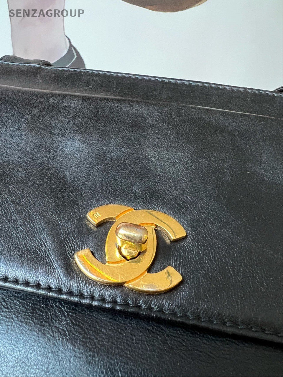 CHANEL Tote CC logo Shoulder Handbag Women Vintage