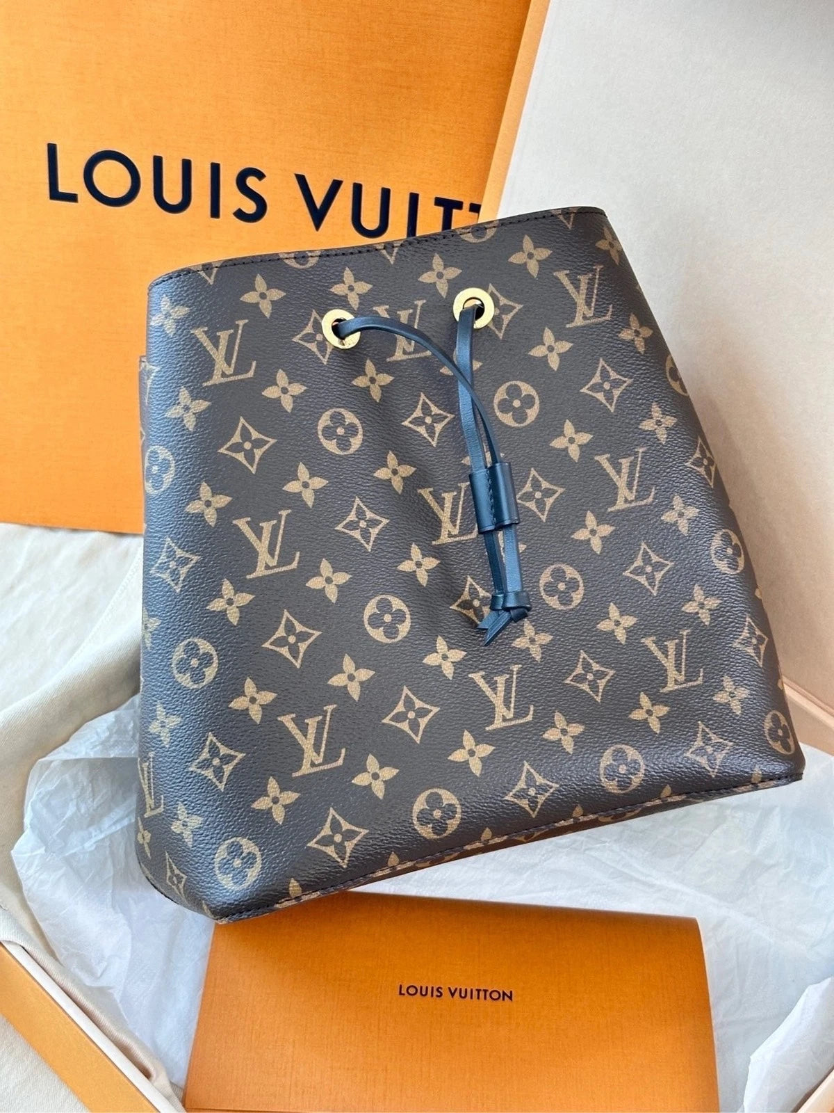 Louis Vuitton Canvas Bucket Shoulder Bag For Women