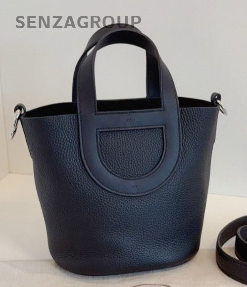 Hermes In The Loop Top Handle Bag Shoulder Bag Black Silver Women Classic