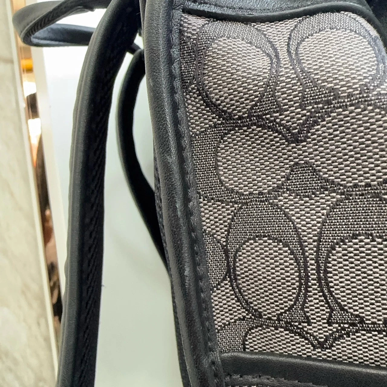 Coach Classic Monogram Canvas Calfskin Backpack