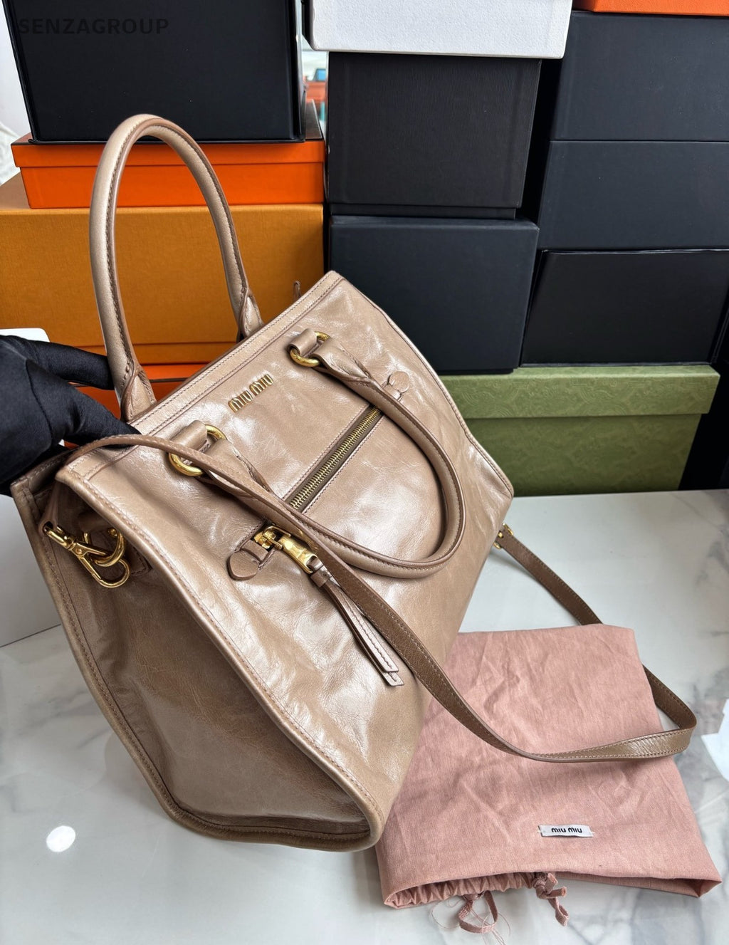 Miumiu Apricot color Locomotive bag 2WAY Shoulder bag Crossbody
