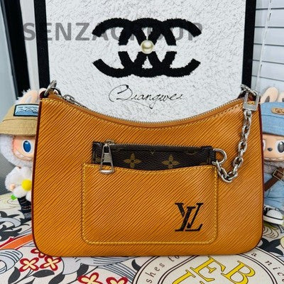 Louis Vuitton Marelle Chain Bag - Grain Calf Leather Crossbody Shoulder Bag