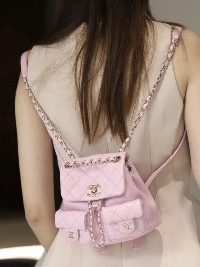 CHANEL Duma Small Calfskin Pink Backpack For Women