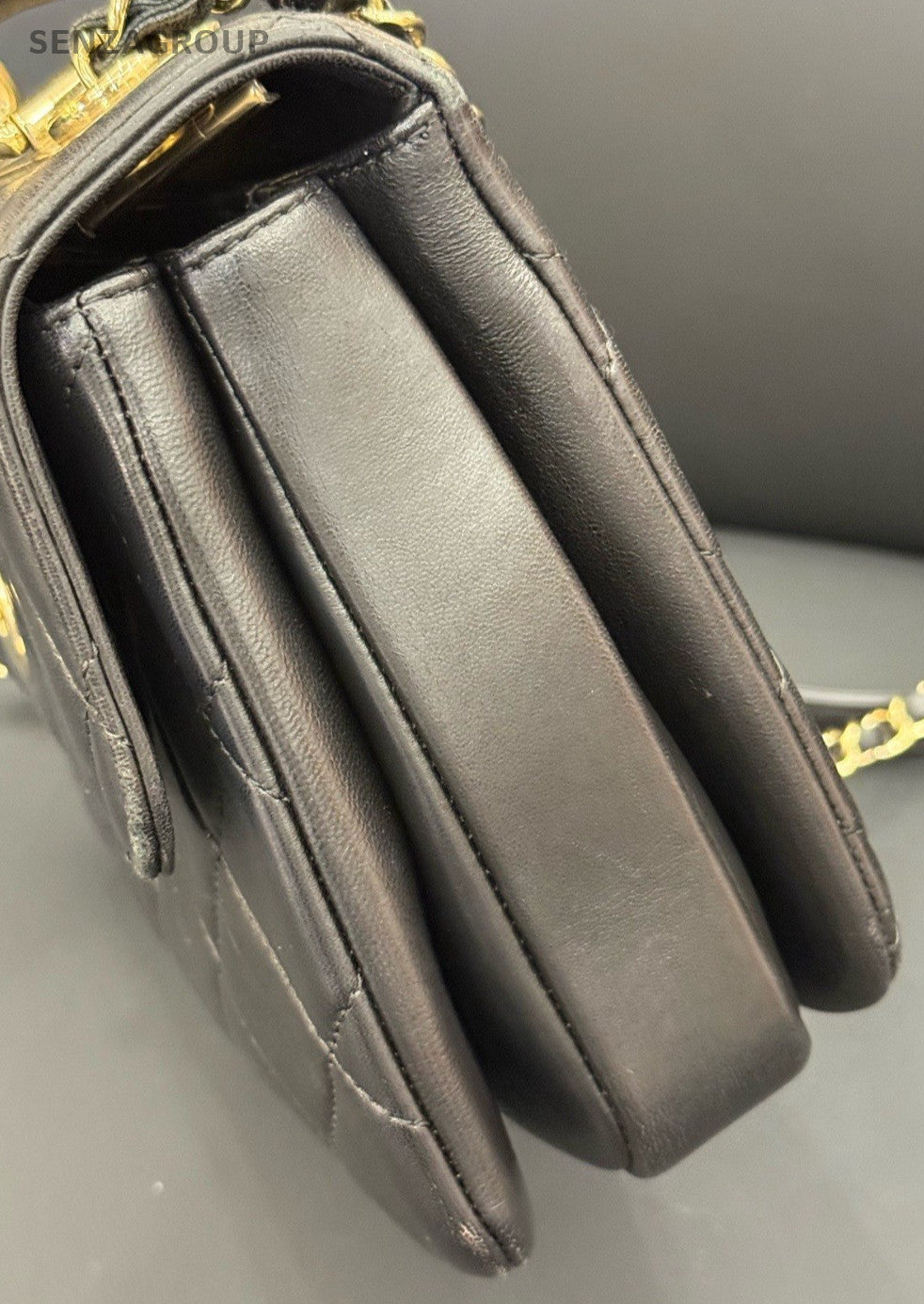Chanel Trendy CC PM Chain Shoulder Bag Crossbody Black Gold Women Classic