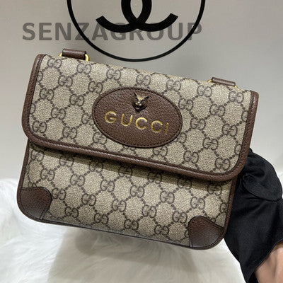 Gucci GG Marmont Tiger Shoulder Bag Beige Brown Unisex Classic