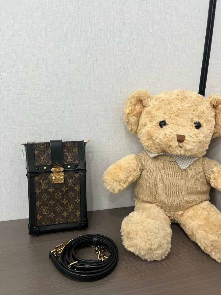 Louis Vuitton Canvas Trunk Vertical Phone Crossbody Bag For Women