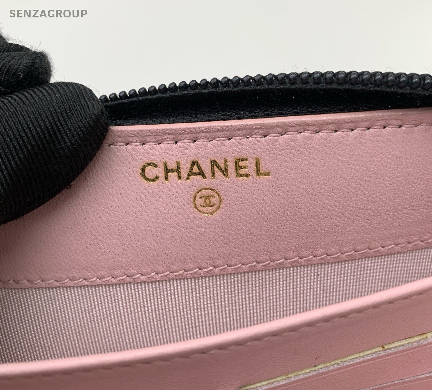 Chanel Diamond Clutch Black Pink Gold Used Women Classic Fashion