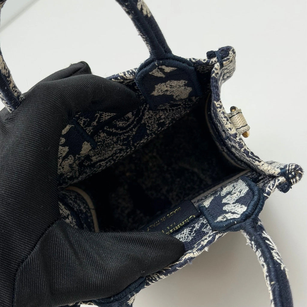 Christian Dior Phone Bag Mini Top Handle Crossbody Bag Blue White Women