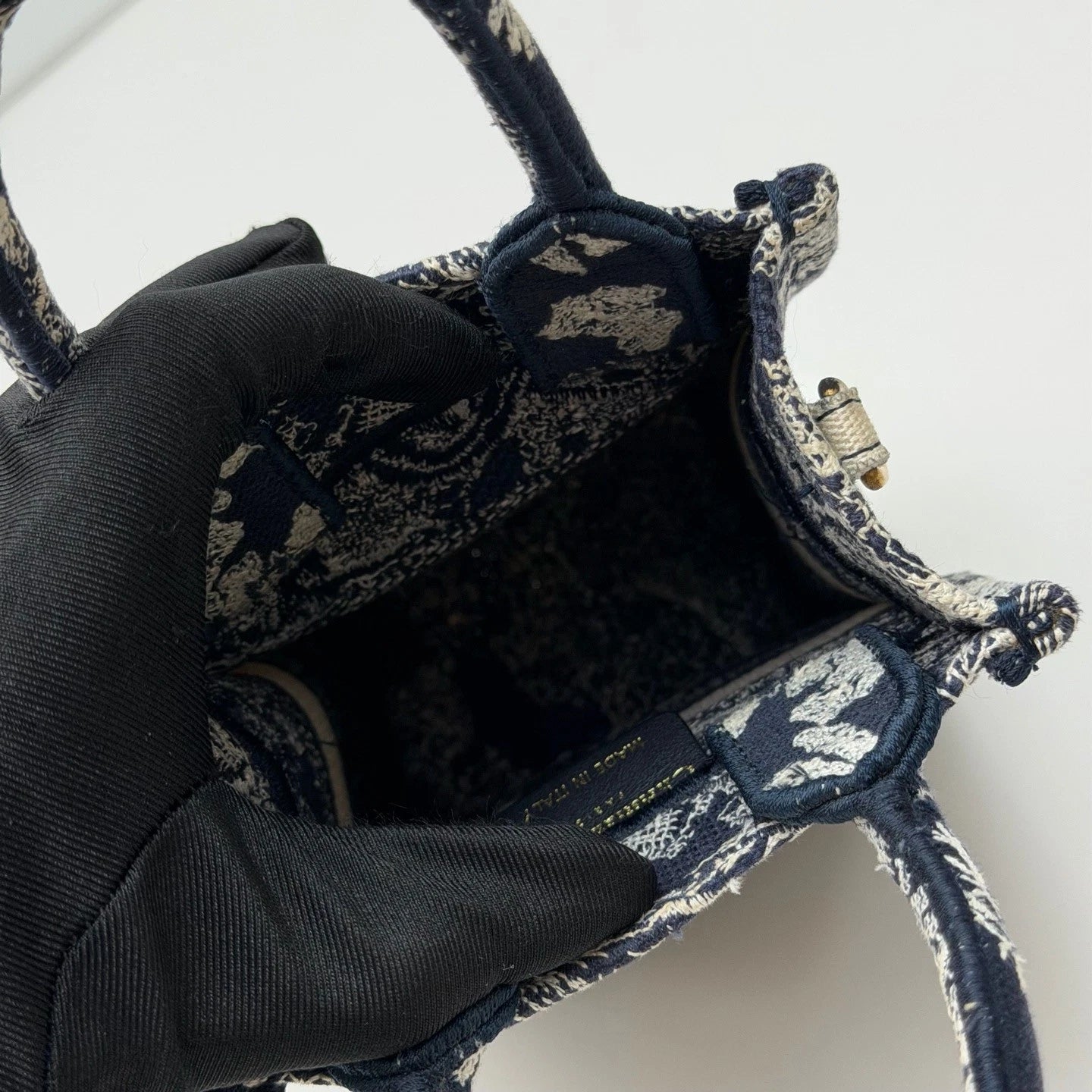 Christian Dior Phone Bag Mini Top Handle Crossbody Bag Blue White Women