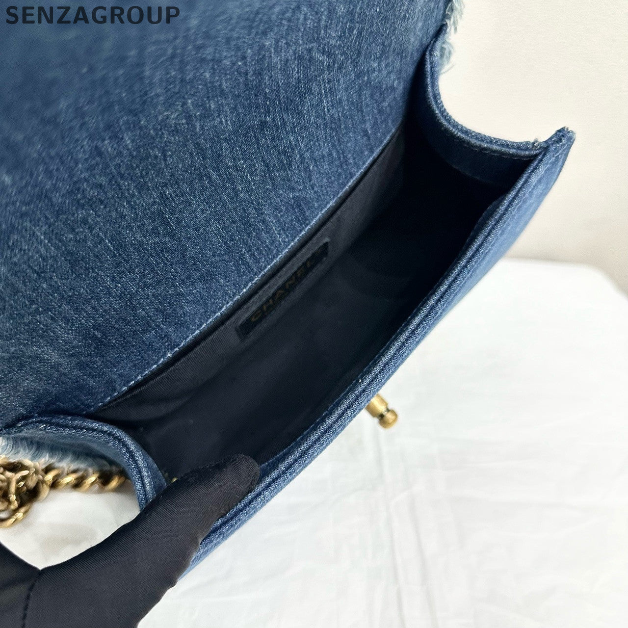 Chanel Le Boy Denim Blue Chain Shoulder Crossbody Bag - Classic Fashion