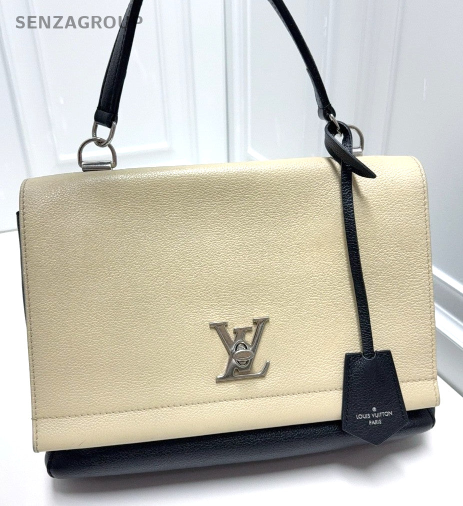 Louis Vuitton Lockme Calfskin Top Handle 2way Shoulder bag Handbag Women Beige