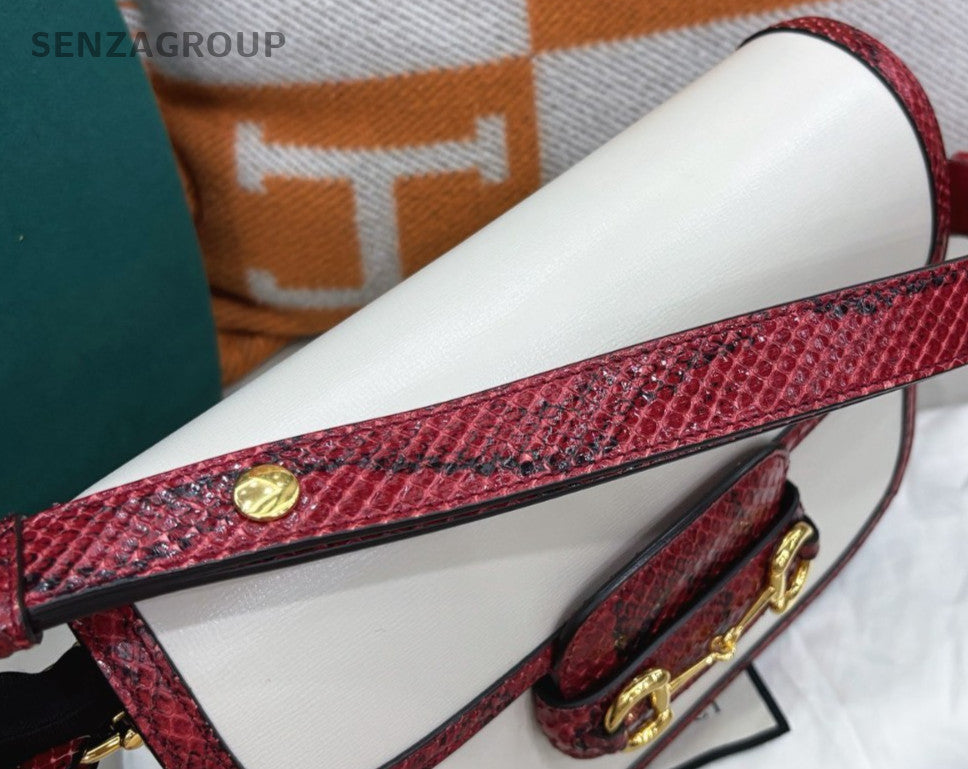 Gucci Saddle MM Shoulder Bag White Gold Used Women Classic Designer