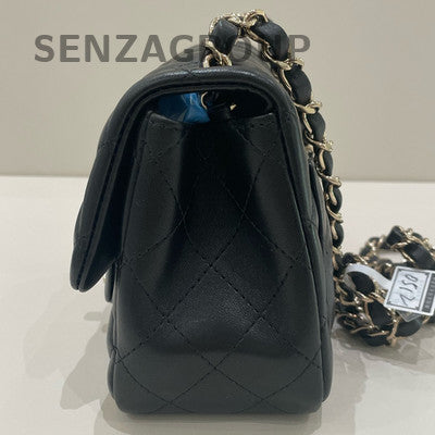 Chanel Classic Flap Quilted Chain Shoulder Bag Black Gold Women's Fashion