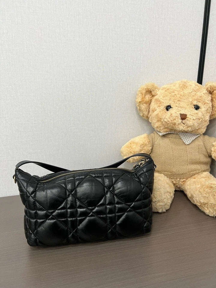 Dior Black Gold Lunch Box Top Handle Handbag For Women