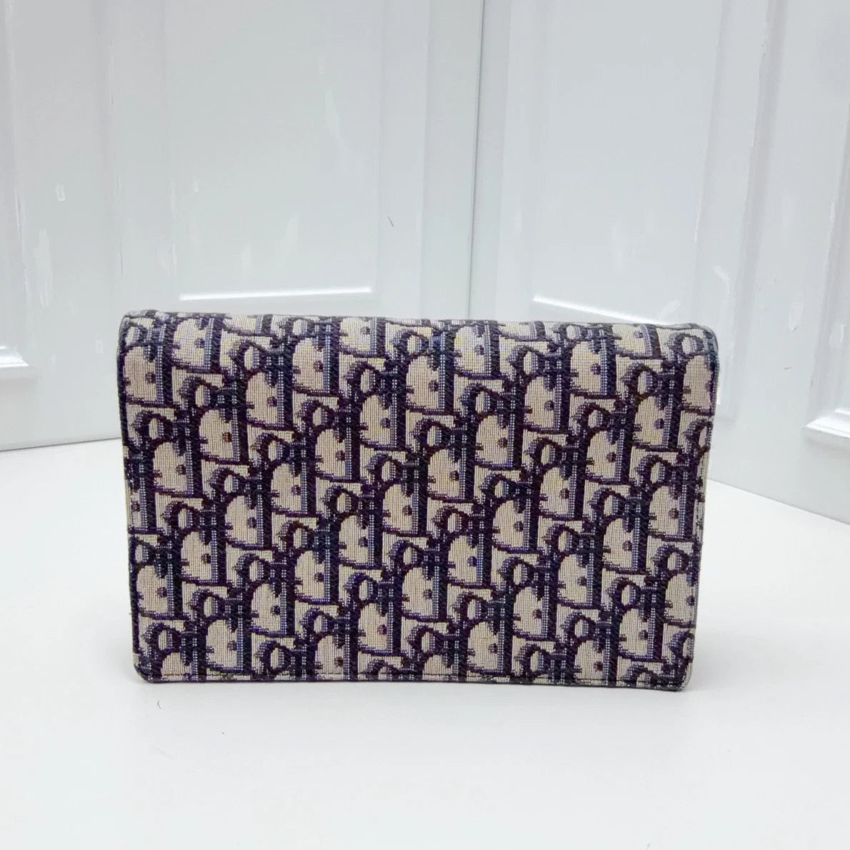 Christian Dior Woc Chain Shoulder Crossbody Bag BLUE GOLD Women Fashion