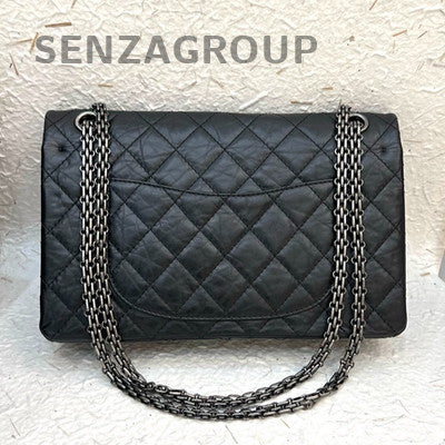 Chanel Black Silver Medium Classic Flap Bag with Chain Strap